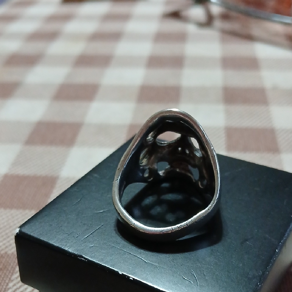 Silver Skull Statement Ring - Bold Gothic Jewelry - image 3